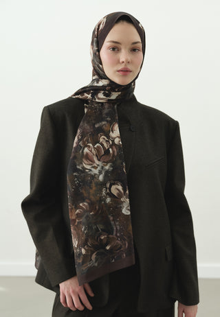 Madeleine Pattern Cotton Viscose Hijab Brown
