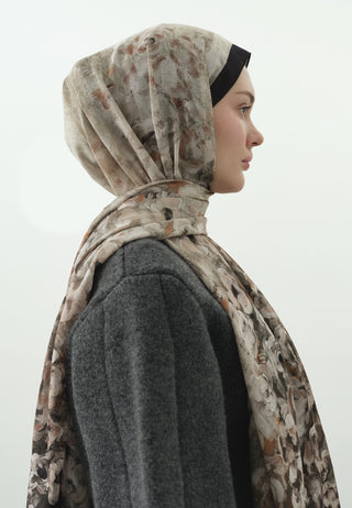 Pearline Pattern Cotton Viscose Hijab Black