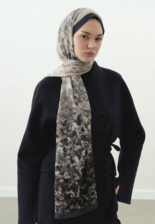 Pearline Pattern Cotton Viscose Hijab Indigo