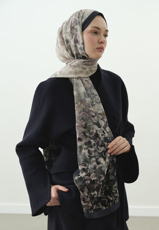 Pearline Pattern Cotton Viscose Hijab Indigo