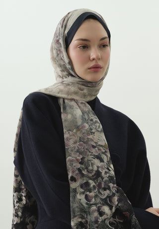 Pearline Pattern Cotton Viscose Hijab Indigo