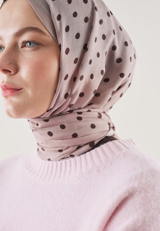Small Polka Dot Pattern Rami Hijab Dusty Rose