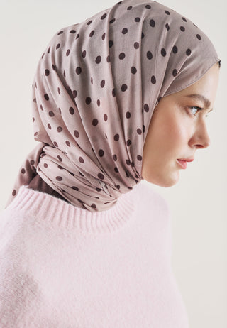 Small Polka Dot Pattern Rami Hijab Dusty Rose