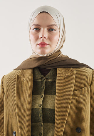 Gradient Pattern Rami Hijab Brown Beige