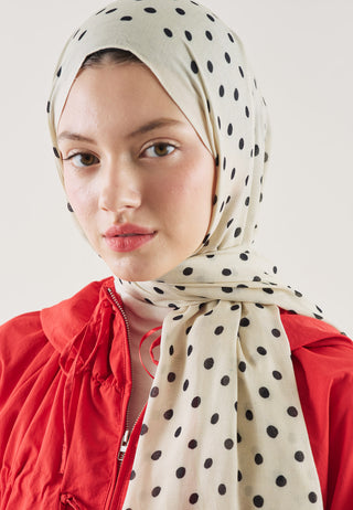 Small Polka Dot Pattern Rami Hijab Beige