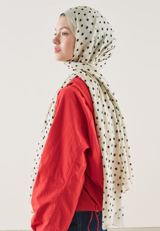 Small Polka Dot Pattern Rami Hijab Beige