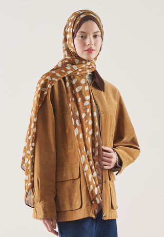 Wild Fawn Pattern Rami Hijab Camel