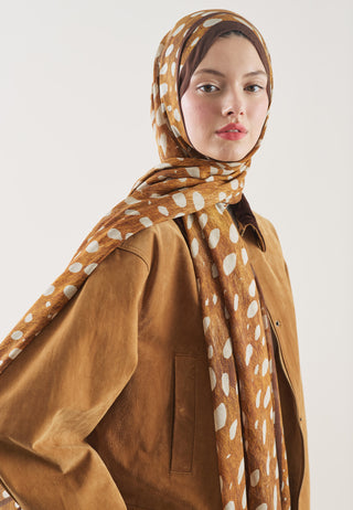 Wild Fawn Pattern Rami Hijab Camel