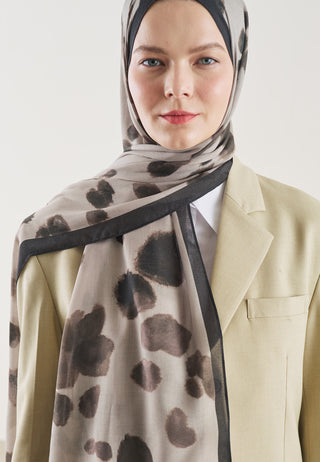 Cow Pattern Rami Hijab Stone