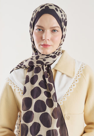 Polka Dots Pattern Rami Hijab Plum