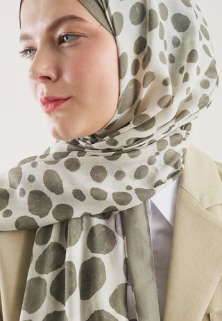 Polka Dots Pattern Rami Hijab Pistachio