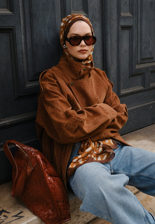 Wild Fawn Pattern Rami Hijab Camel