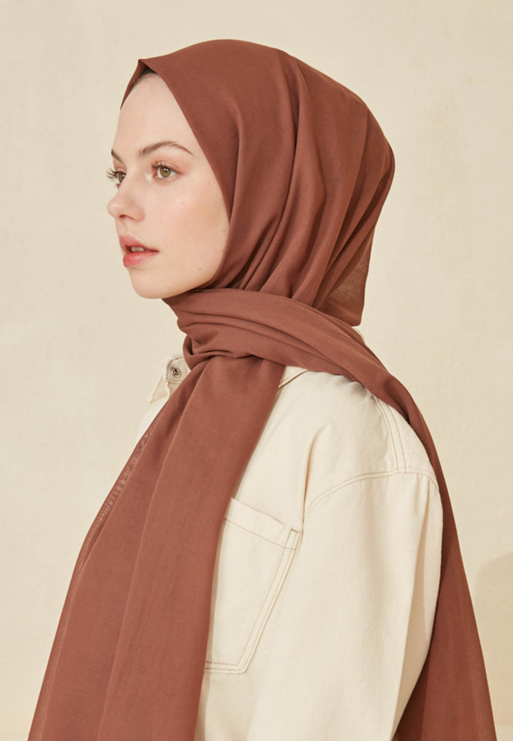 Thin Cotton Voile Hijab Cocoa