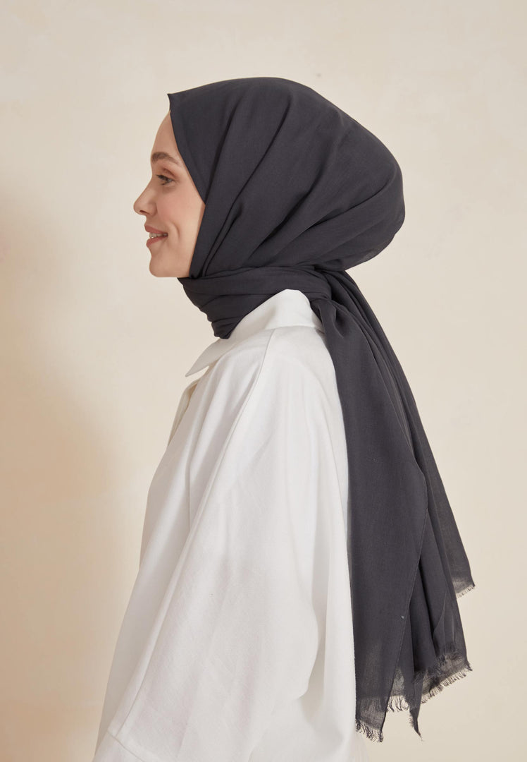 Thin Cotton Voile Hijab Anthracite