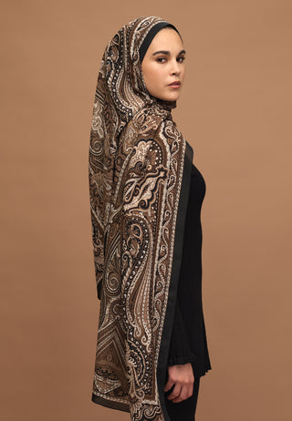 ETNIC FLORAL DESEN ŞAL TOPRAK