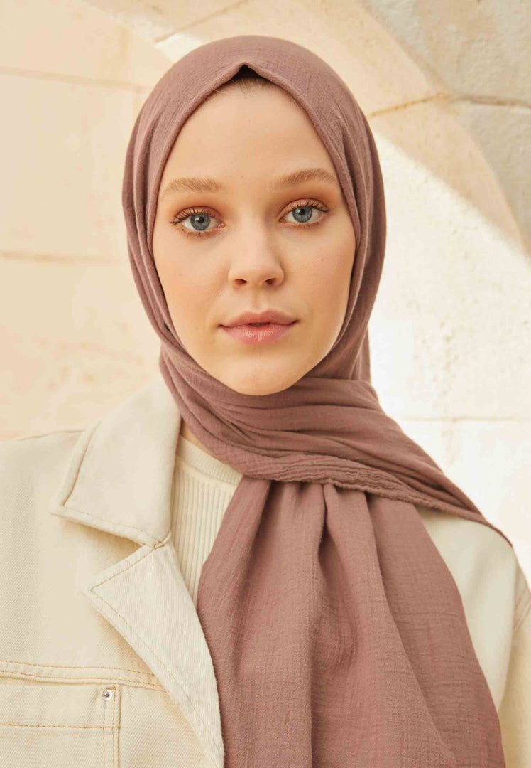 Organic Cotton Hijab Dusty Brown