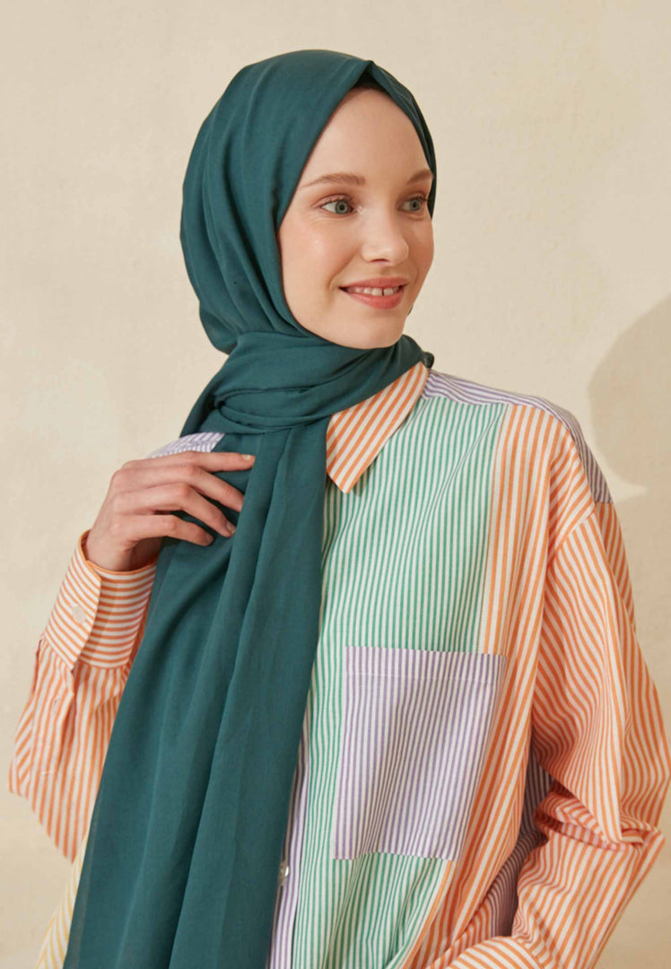 Thin Cotton Voile Hijab Teal