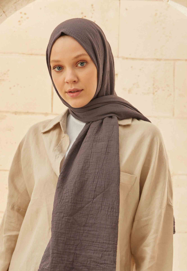 Organic Cotton Hijab Dark Grey