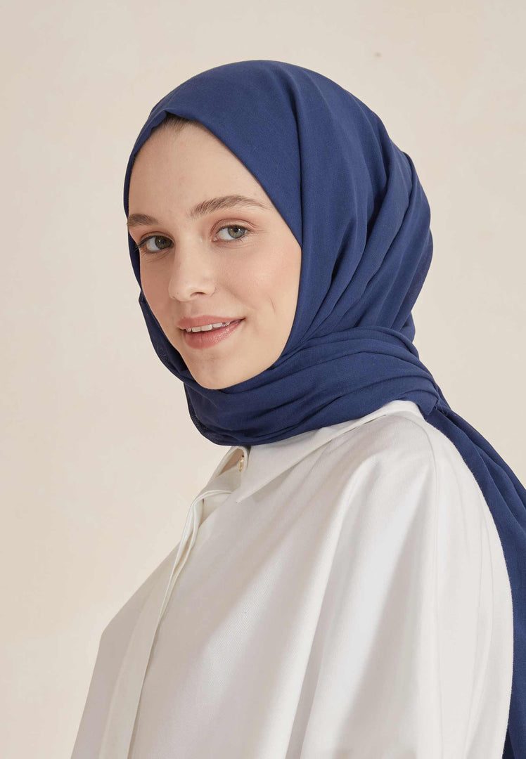 Thin Cotton Voile Hijab Night Blue