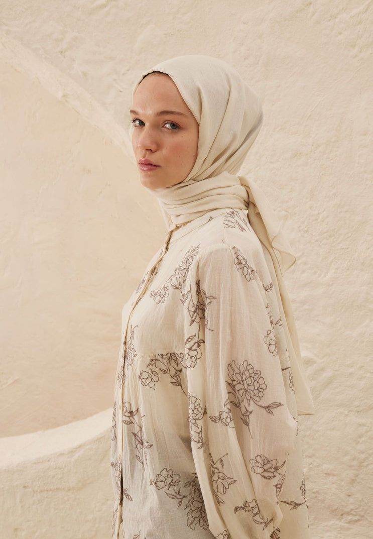 Rami Viscose Hijab Ivory