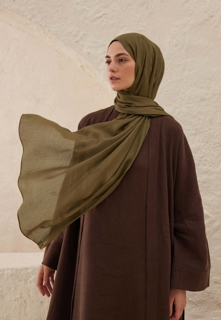 Rami Viscose Hijab Military Khaki