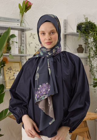 Hazel Pattern Hijab Indigo