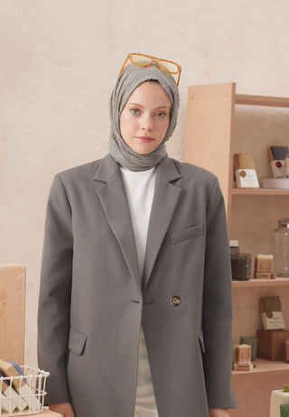 Voile Crinkle Hijab Warm Gray