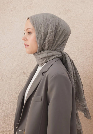 Voile Crinkle Hijab Warm Gray