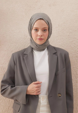 Voile Crinkle Hijab Warm Gray