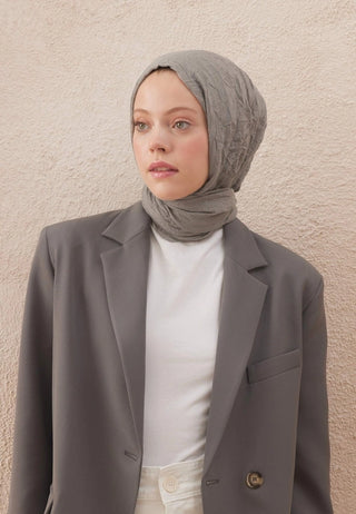 Voile Crinkle Hijab Warm Gray