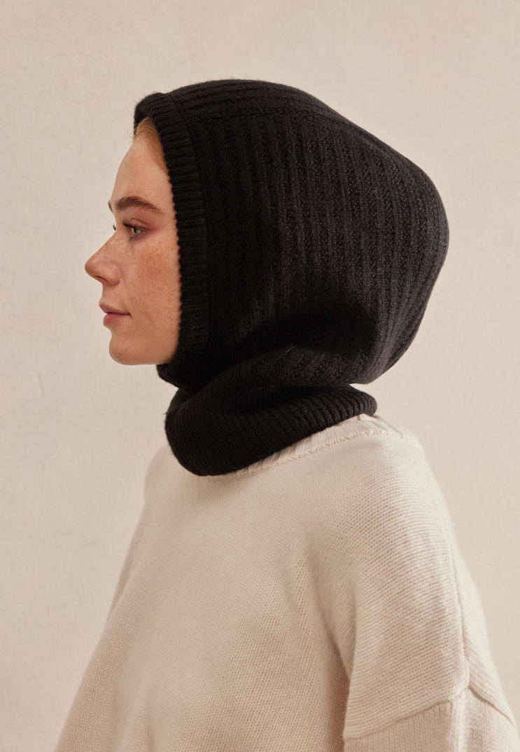 Woolly Knit Balaclava Black