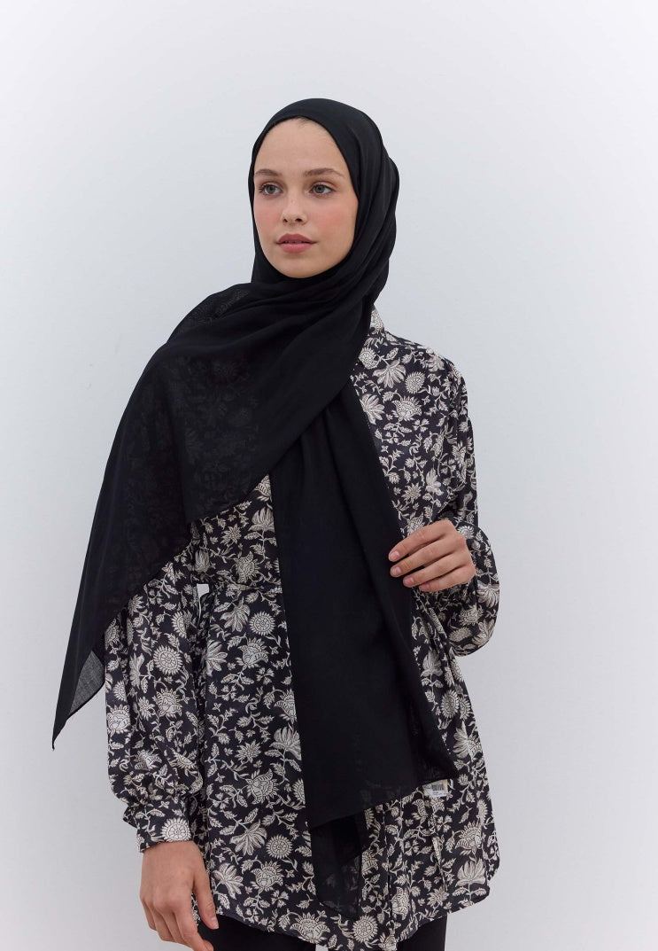 Rami Viscose Hijab Black