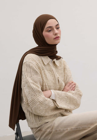 Bamboo Jersey Hijab Warm Brown