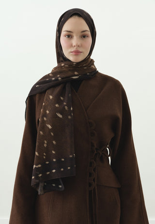 Fawn Pattern Cotton Viscose Hijab Brown