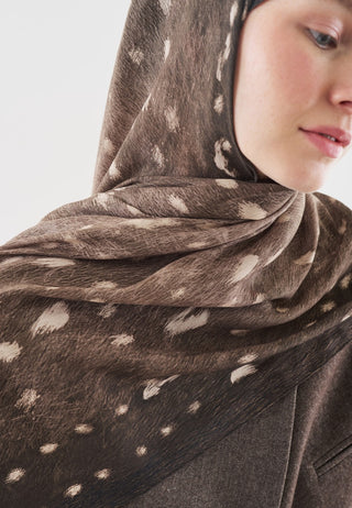 Fawn Pattern Cotton Viscose Hijab Taupe