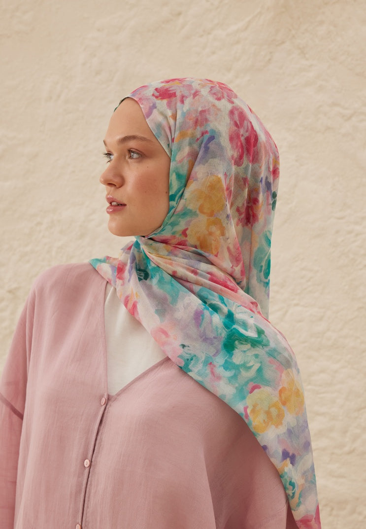 Fiona Pattern Rami Hijabs Pink