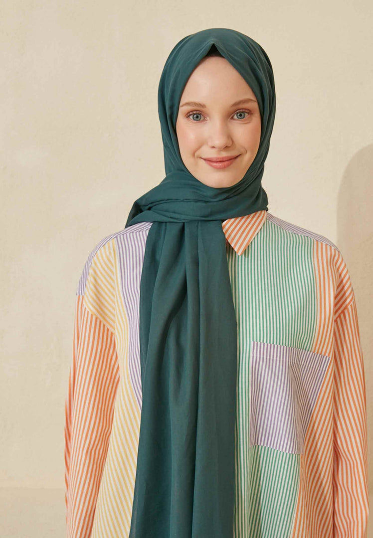 Thin Cotton Voile Hijab Teal