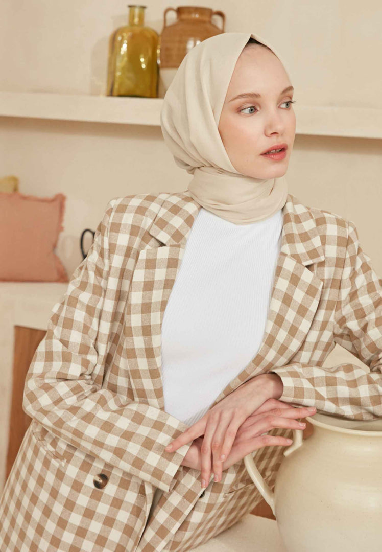 Thin Cotton Voile Hijab Ivory