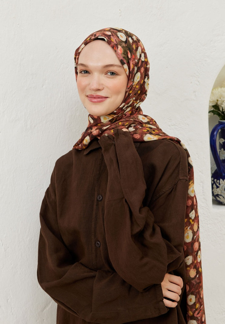 Agnes Pattern Rami Hijab Dusty Rose – freshscarfs