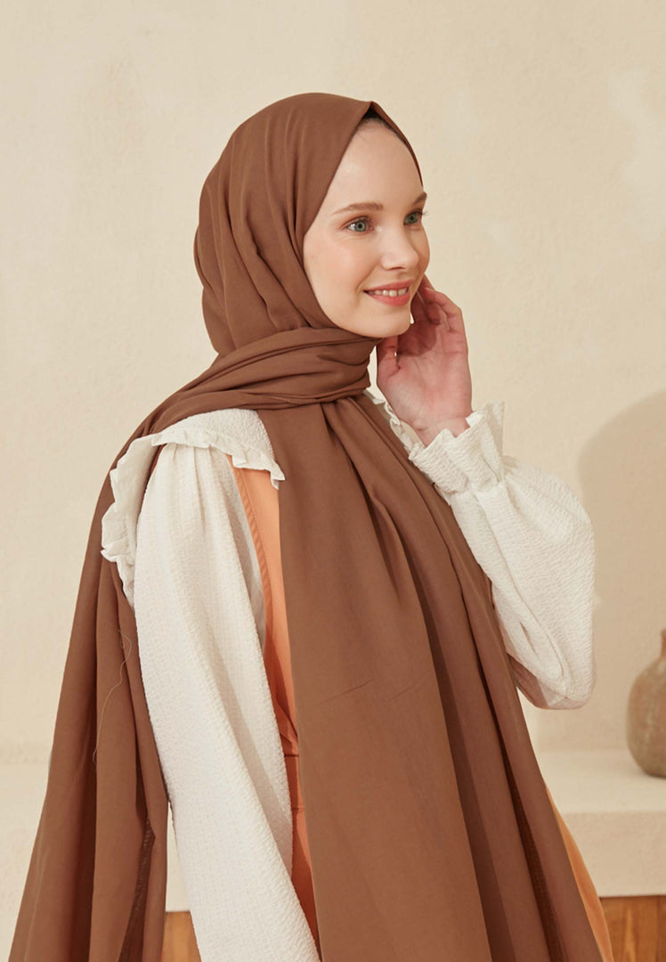 Thin Cotton Voile Hijab Brownie