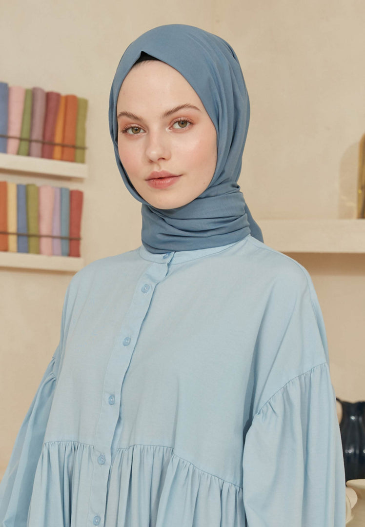 Thin Cotton Voile Hijab Sky Blue