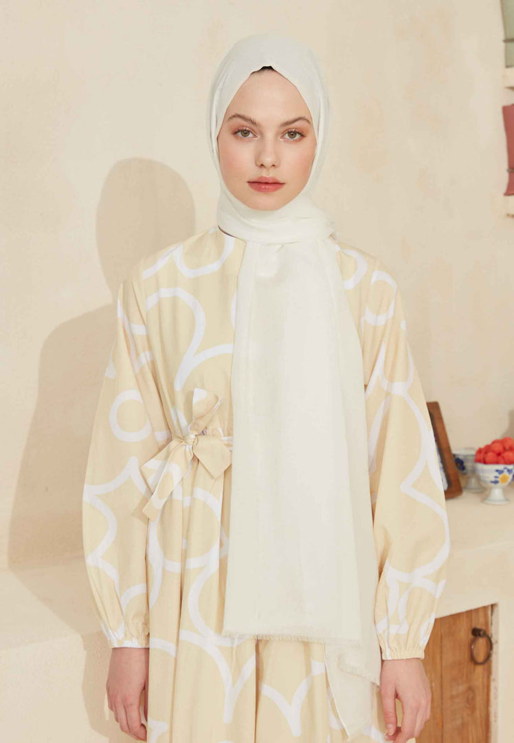 Thin Cotton Voile Hijab White