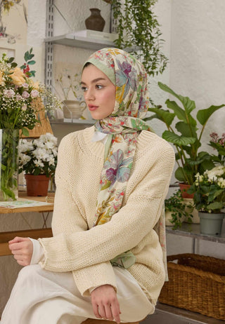 Arya Pattern Hijab Soft Green