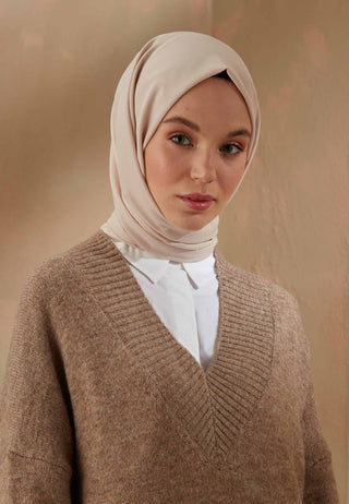 Cotton Viscose Hijab Beige