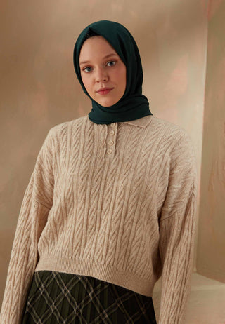 PAMUK VİSKON ŞAL KOYU YEŞİL