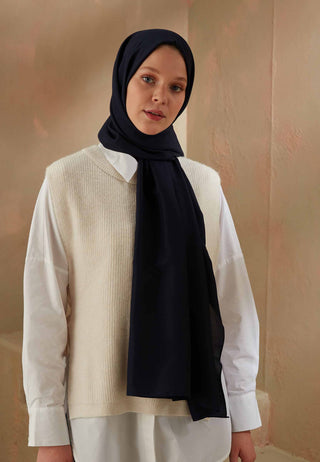 PAMUK VİSKON ŞAL LACİVERT