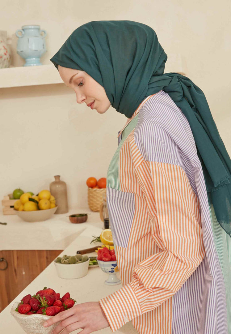 Thin Cotton Voile Hijab Teal