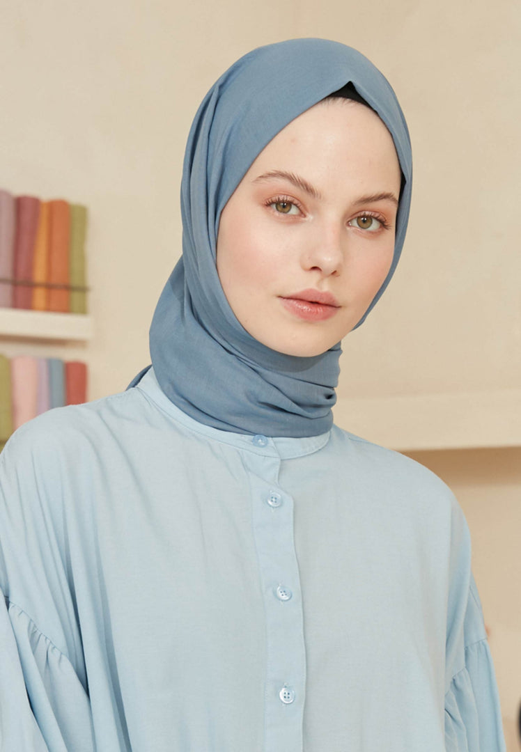Thin Cotton Voile Hijab Sky Blue