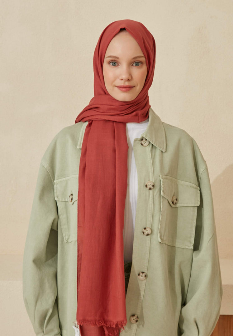Thin Cotton Voile Hijab Peach