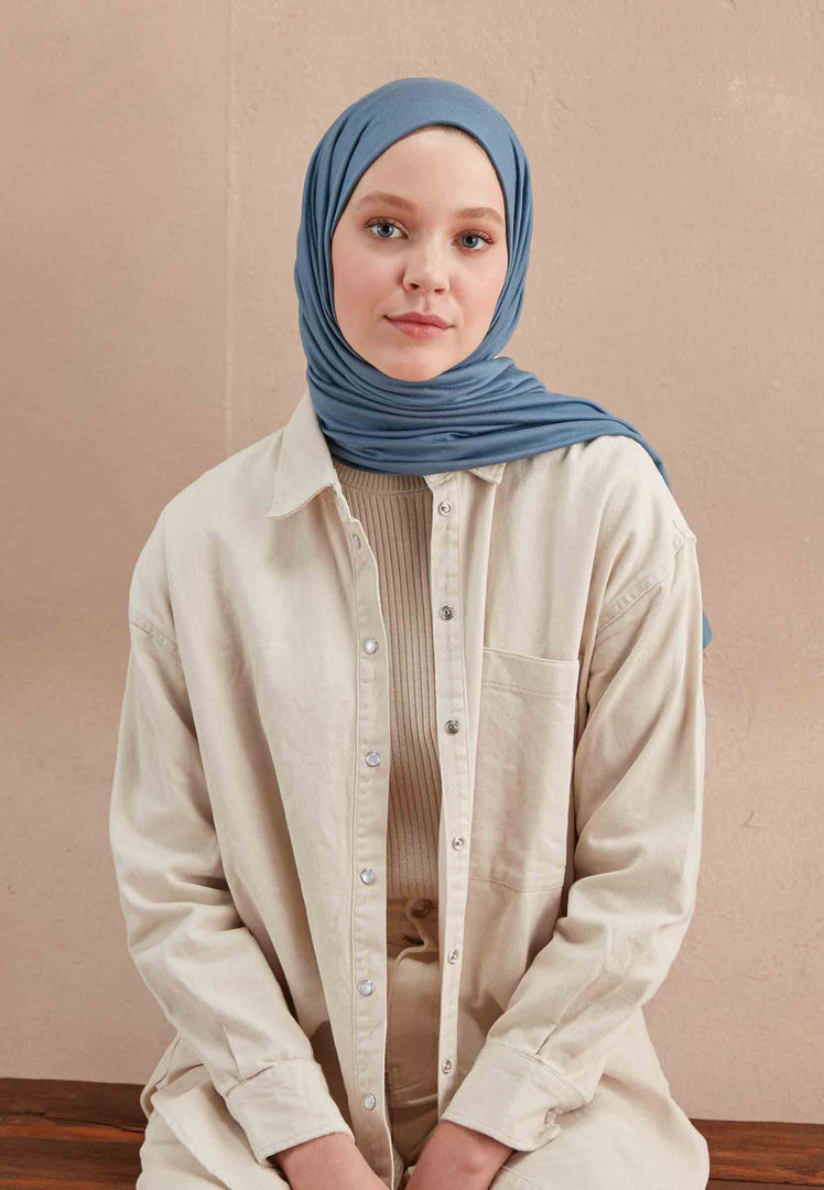 Jersey Hijab Indigo